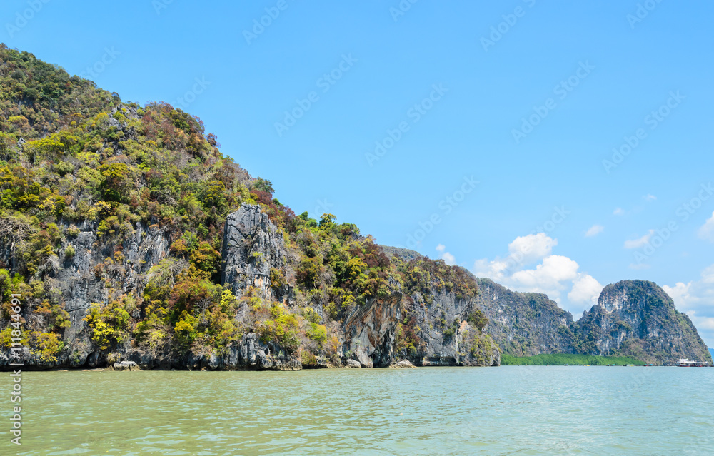 Limestone island in Phang Nga Bay National Park, Thailand