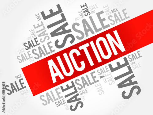 AUCTION words cloud, business concept background