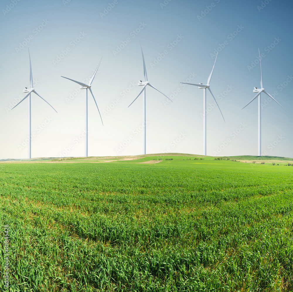 Wind power station. Ecological energy composition Wind power station. Ecological energy composition