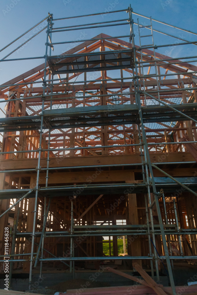 wooden frame in the construction of homes, building in New Zealand