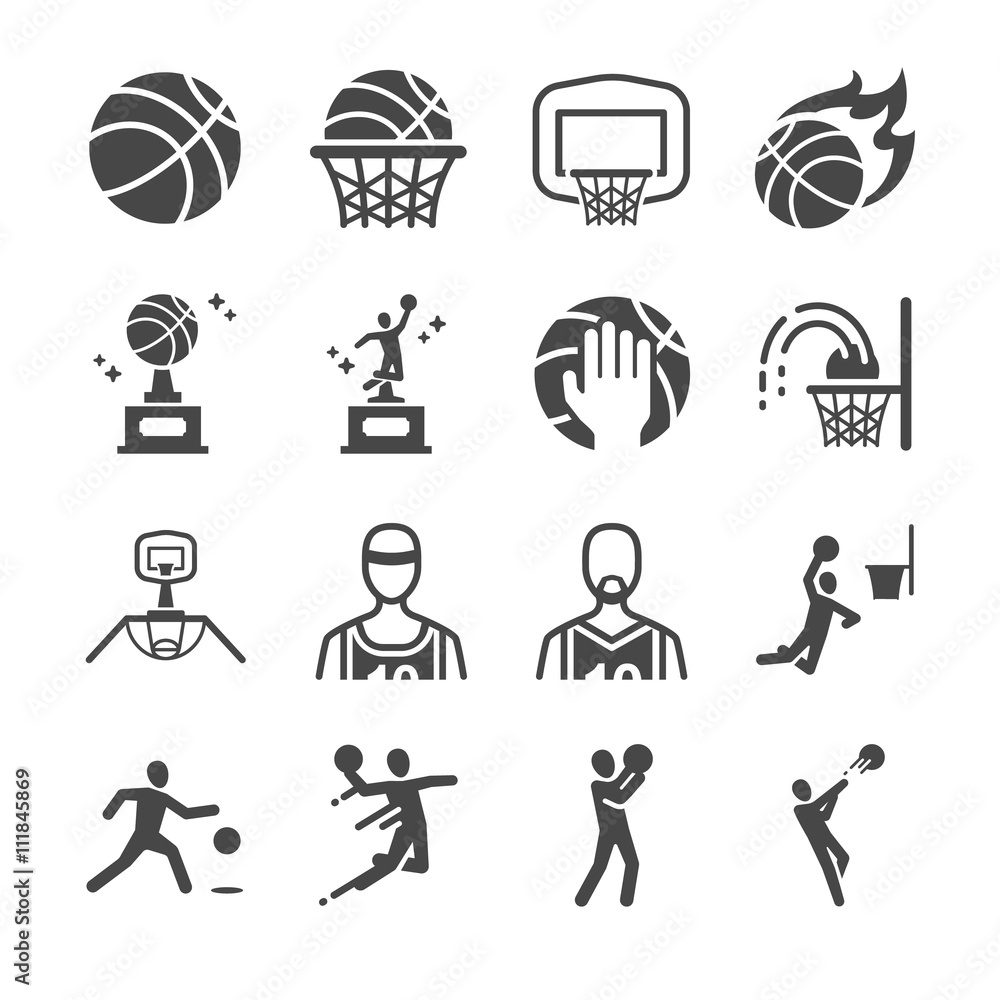 Naklejka premium Basketball icons