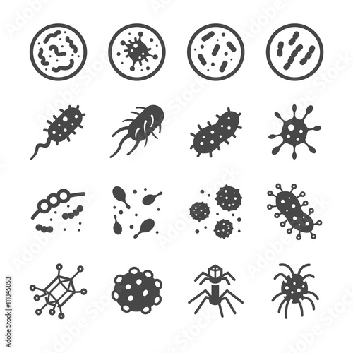 Bacteria and Virus icons set