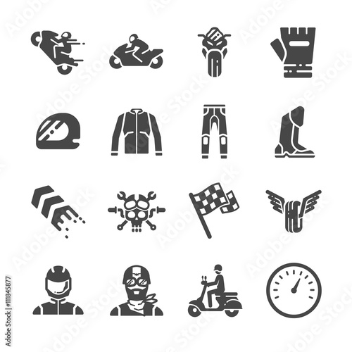 Motorcycle icons set