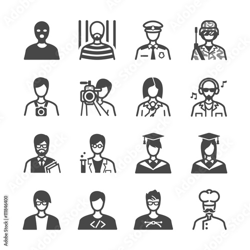 Occupation icons set