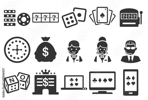 Stock Vector Illustration: Casino icons