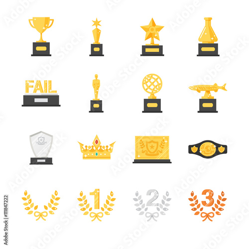 Stock Vector Illustration: Awards and Trophy