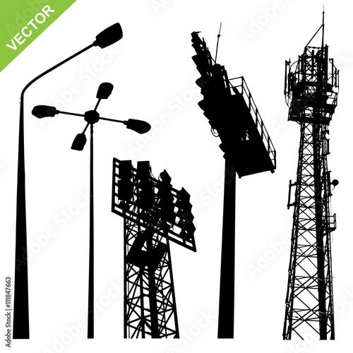 silhouette street lamp and sport light