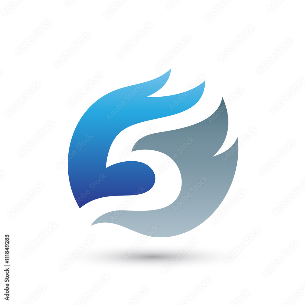Obraz premium Letter S or Number Five Logo