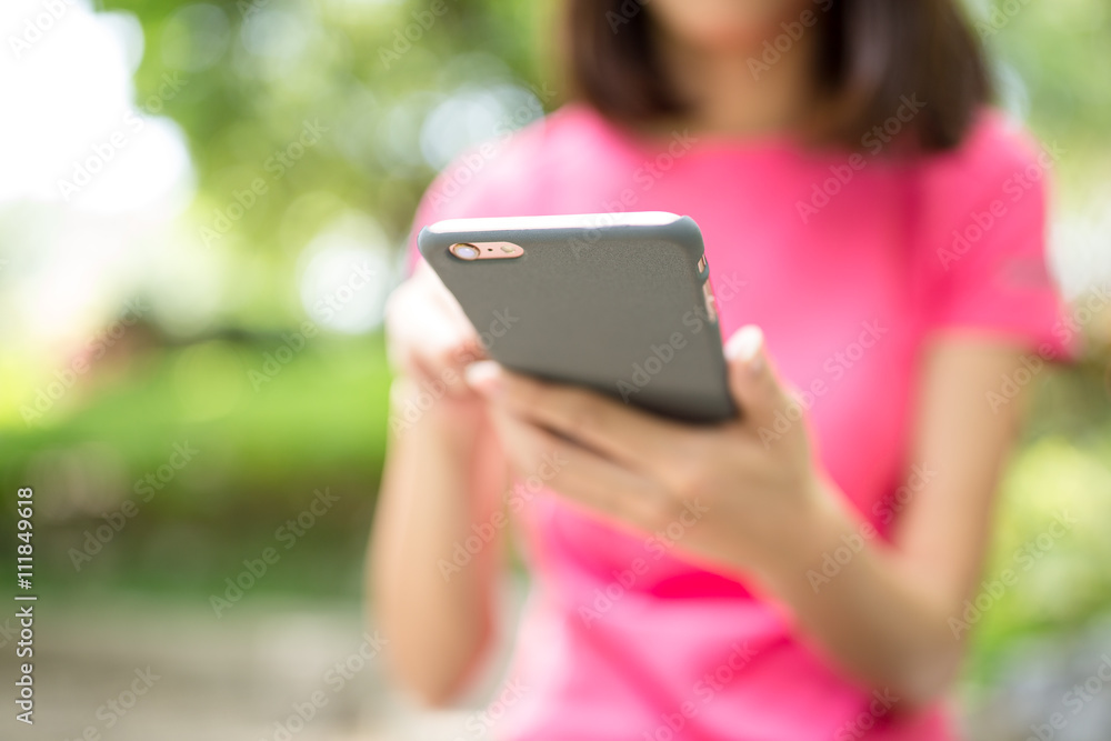 Woman using smart phone