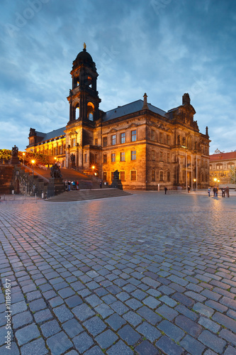 View of the higher regional court in the old town of Dresden, Germany.