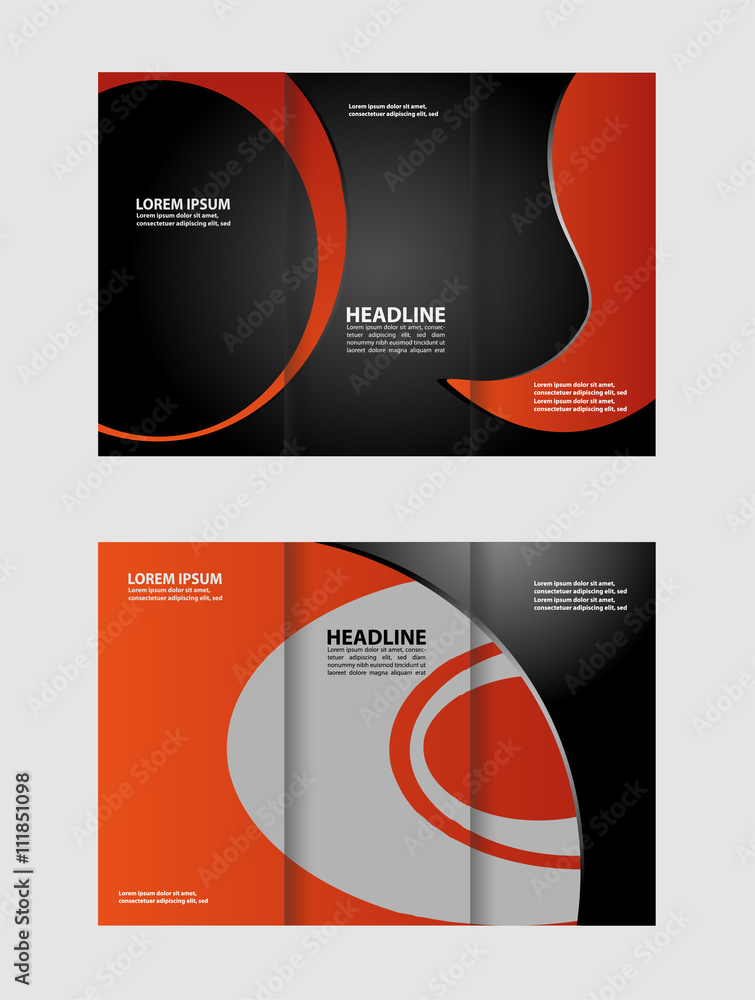 Fototapeta premium Brochure mock up design template for business, education, advertisement. Trifold booklet editable printable vector illustration.