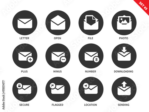 Email icons on white background