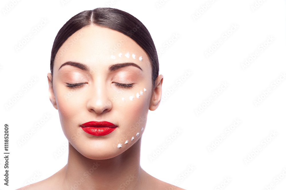 Beautiful healthy girl is caring of skin Beautiful healthy girl is caring of skin