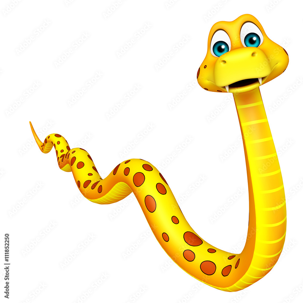 Fototapeta premium fun walk Snake cartoon character