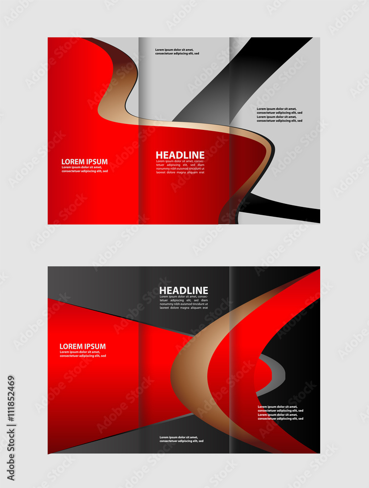 Fototapeta premium Tri-fold Brochure Catalog Vector Design Template 