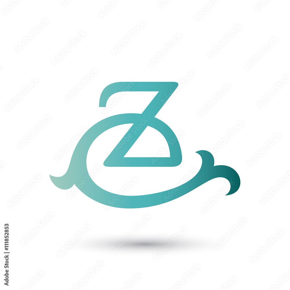 Floral Letter Z Logo Floral Letter Z Logo