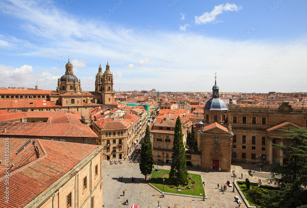 Cityscape of Salamanca, view from Cathedral, Spain  