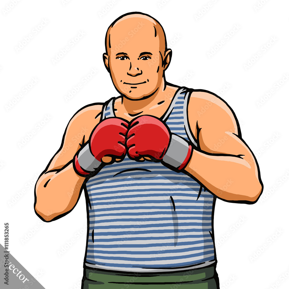 funny cartoon cool MMA fighter illustration funny cartoon cool MMA fighter illustration