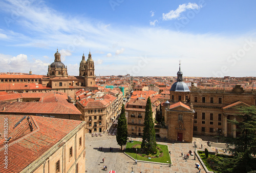 Cityscape of Salamanca, view from Cathedral, Spain 