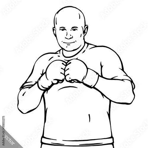 funny cartoon cool MMA fighter illustration photo