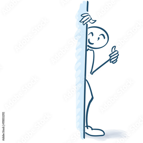 Strichmännchen hinter einer Wand