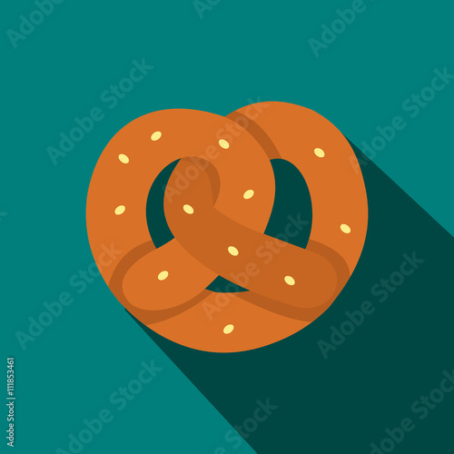 Pretzel icon in flat style