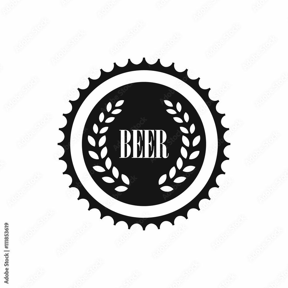 Beer bottle cap icon, simple style Beer bottle cap icon, simple style