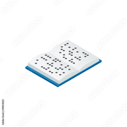 Book written in Braille icon, isometric 3d style