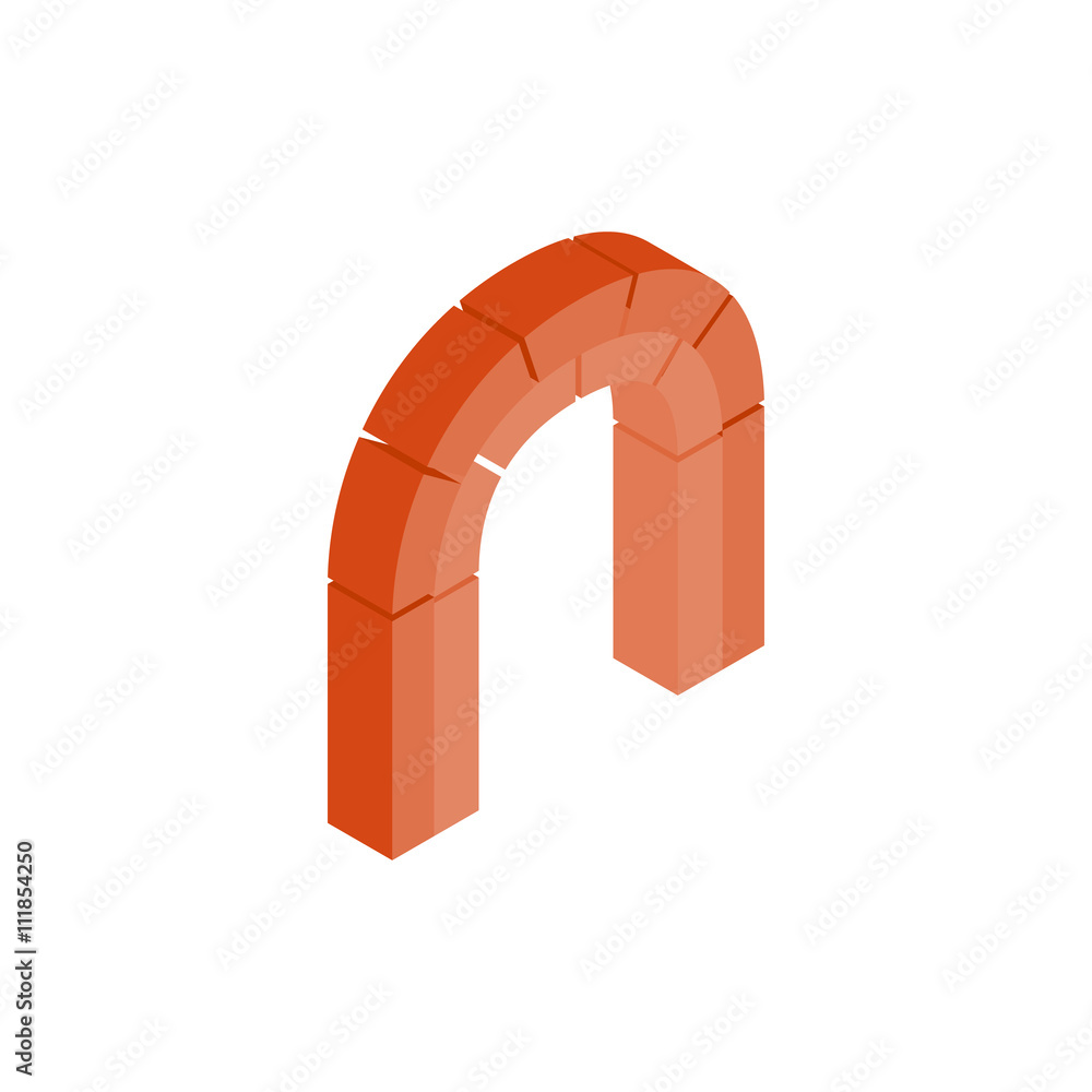 Semicircular arch made of red bricks icon Semicircular arch made of red bricks icon