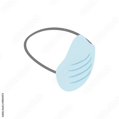 White respirator icon, isometric 3d style