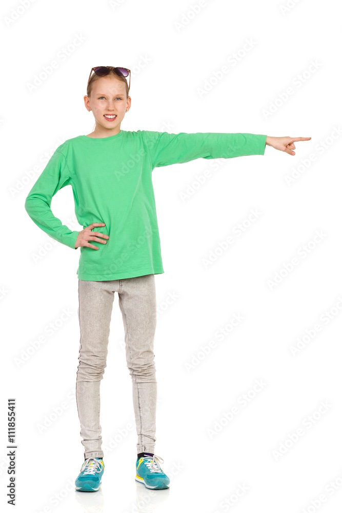 Smiling Girl Pointing Smiling Girl Pointing