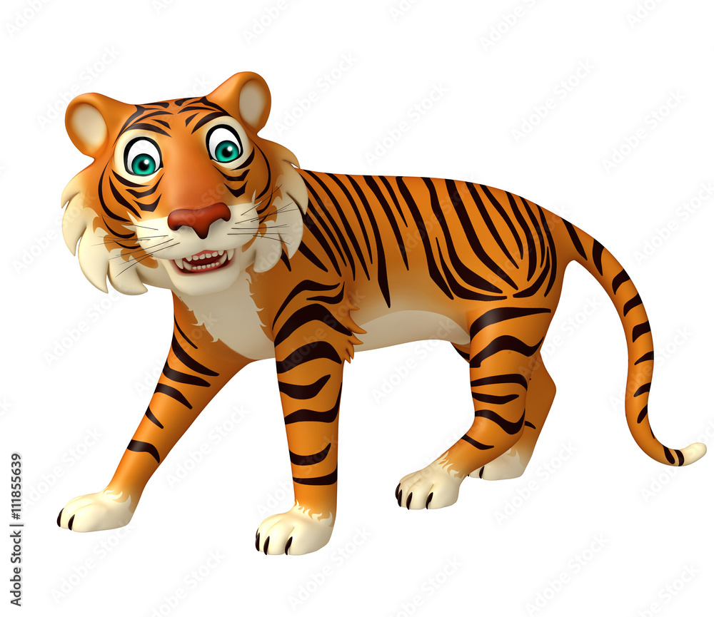 funny Tiger cartoon character Stock Illustration | Adobe Stock