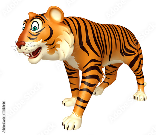 Fototapeta Naklejka Na Ścianę i Meble -  funny Tiger cartoon character