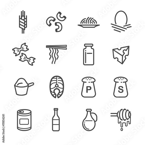 Food ingredient icons for application set 5