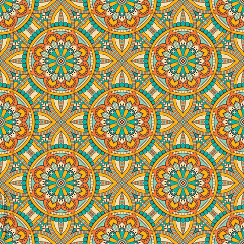 Ethnic floral seamless pattern