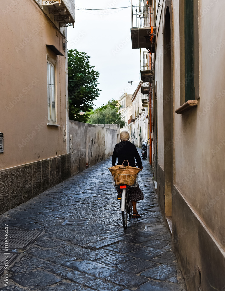Italian Woman Biking 