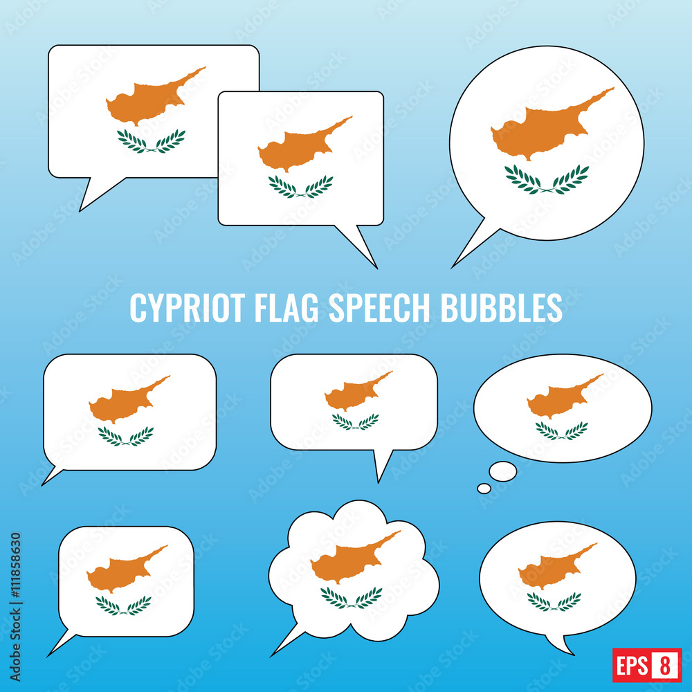 Cypriot Flag Speech Bubbles