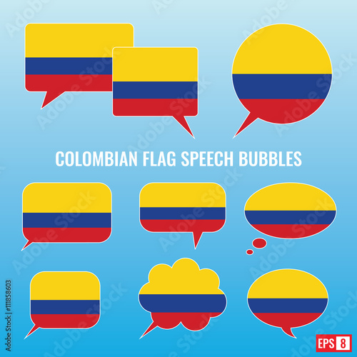 Colombian Flag Speech Bubbles