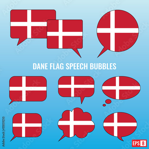 Dane Flag Speech Bubbles