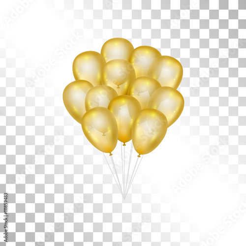 Balloons on transparent background. Vector illustration