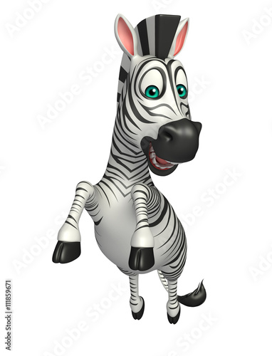 fun jump Zebra cartoon character