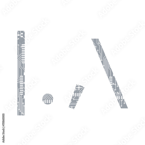 Circuit board symbol pipe dot apostrophe comma reverse solidus Vector Illustration