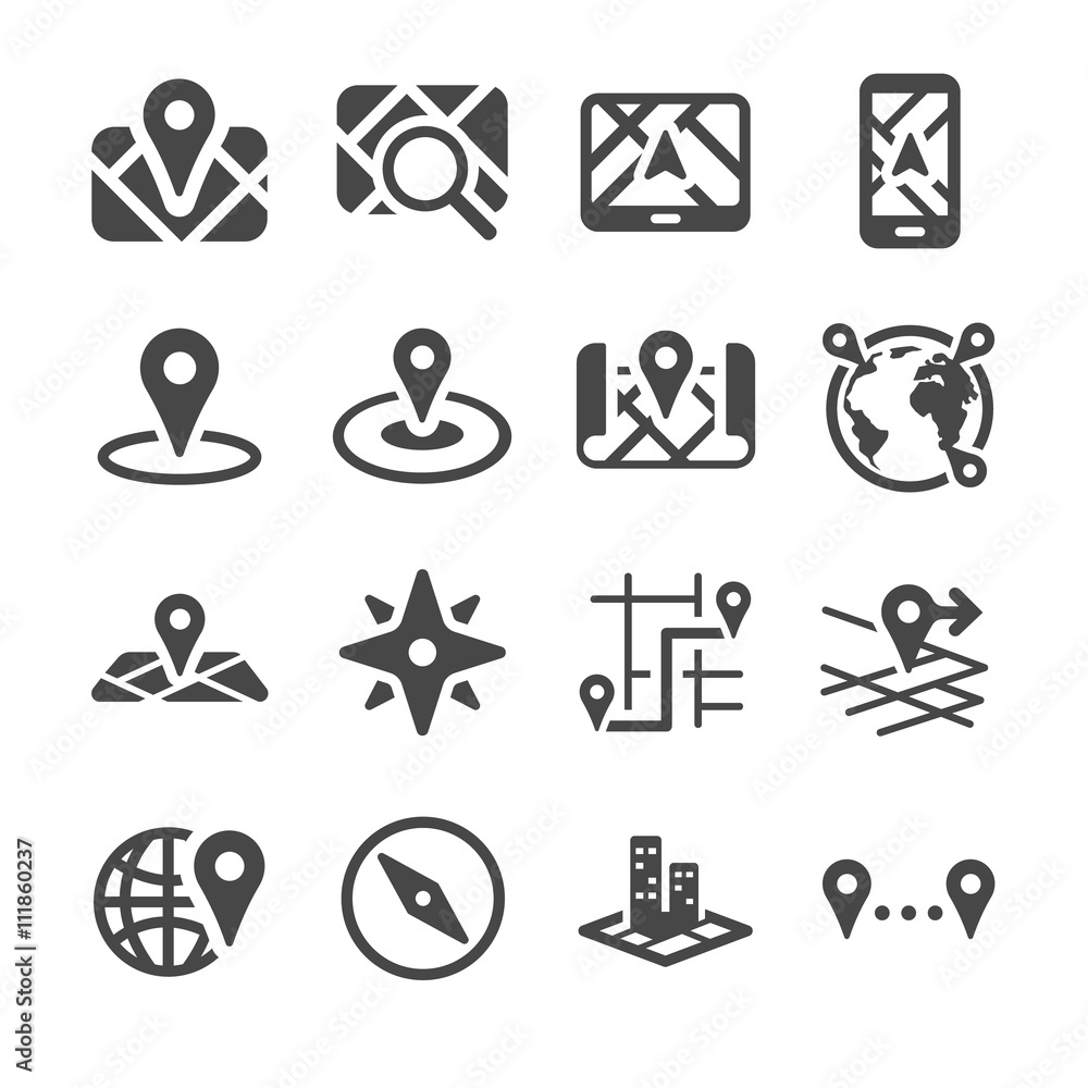 Map Location and navigation icons Map Location and navigation icons