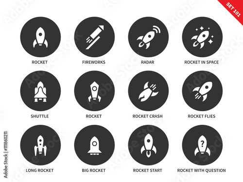 Rocket icons on white background