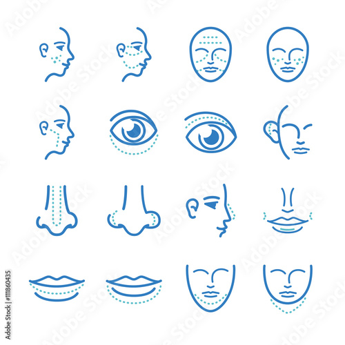 Medical: Cosmetic surgery icons set