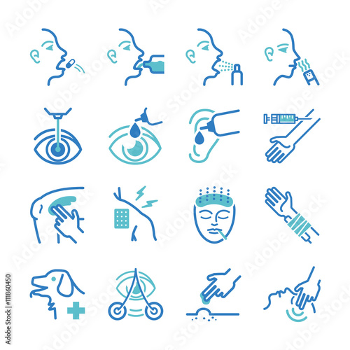 Cure icons set