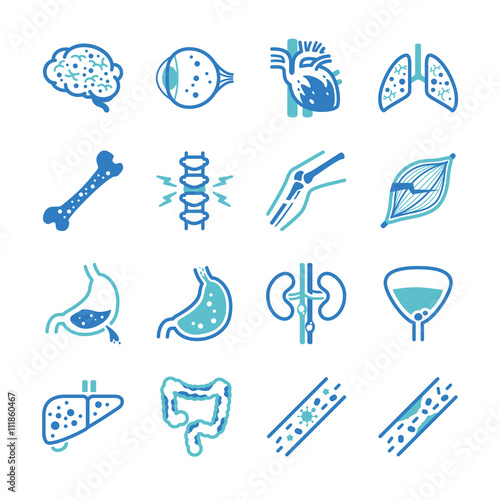 Disease icons set