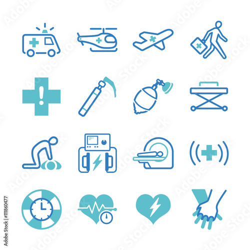 Emergency icons set