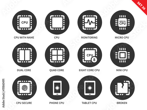 Cpu icons on white background.