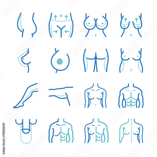 Medical: Plastic surgery icons set